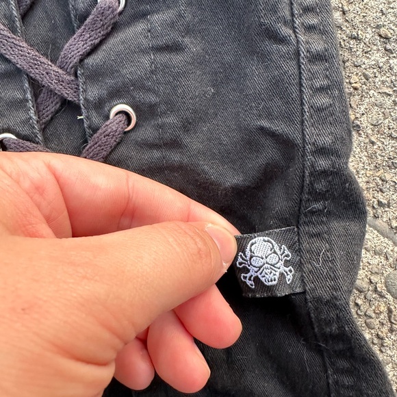 Vintage 90s y2k Tripp NYC black lace up goth grunge punk midi skirt - Picture 4 of 7